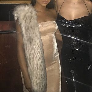 Top Shop creme faux fur shawl